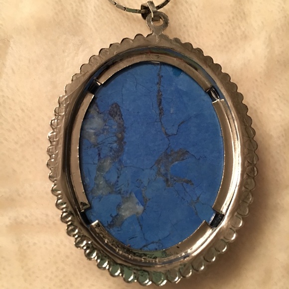 Large Blue Faux Stone Pendant - Picture 5 of 5